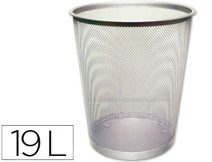 [29615] Papelera metalica q-connect gris rejilla 295x345mm