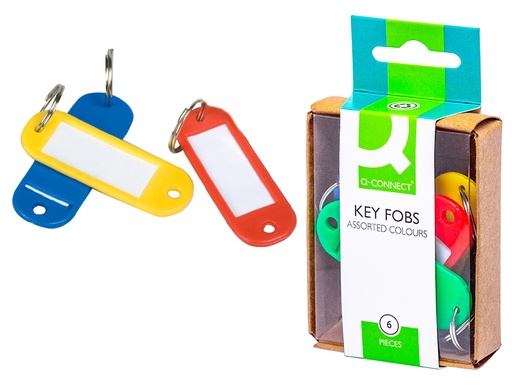 [28734] Llavero portaetiquetas q-connect caja de 6 unidades colores surtidos