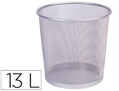 [24225] Papelera metalica q-connect rejilla plata 265x285 mm