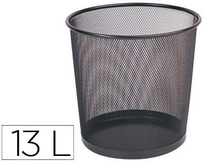 [24224] Papelera metalica q-connect rejilla negra 265x285 mm
