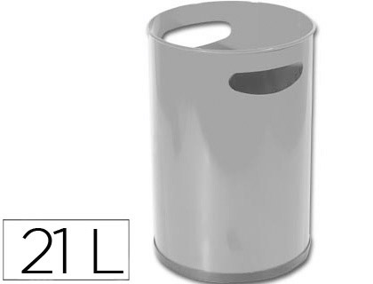 [23322] Papelera metalica con asas 101 gris 32x21 cm