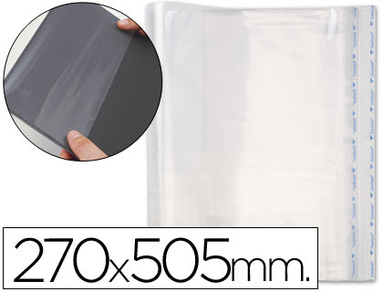 [52099] Forralibro pp ajustable adhesivo 270x505 mm -blister
