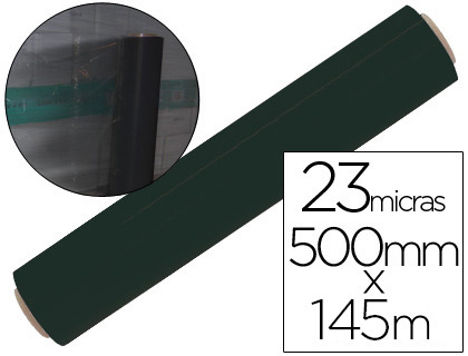 [None] Film extensible q-connect manual ancho 500 mm largo 145 mt espesor 23 micras negro