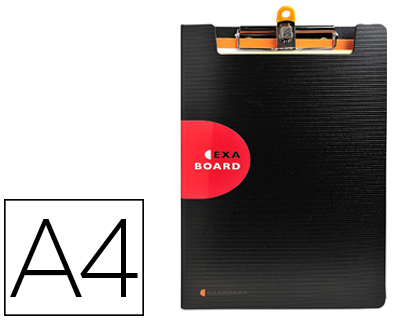 [10216] Carpeta exacompta exactive con tapa polipropileno negro con pinza y portaboligrafo din a4