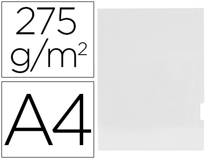 [None] Subcarpeta cartulina gio plastificada presentacion 2 solapas din a4 blanco 275g/m2