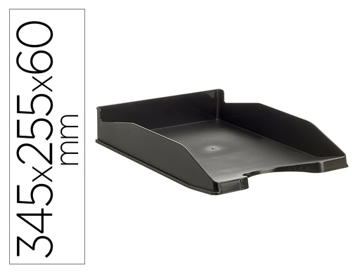 [None] Bandeja sobremesa archivo 2000 antimicrobiana sanitized plastico negro apilable 3 posiciones para formatos din