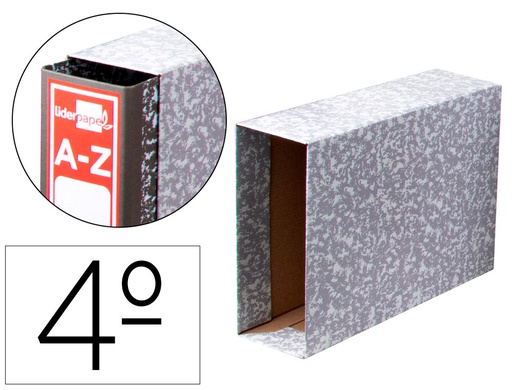 [None] Caja archivador liderpapel classic red cuarto apaisado gris