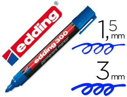 [76496] Rotulador edding marcador permanente 300 azul punta redonda 1,5-3 mm recargable