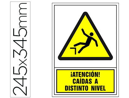 [76022] Pictograma syssa señal de advertencia atencion! caidas a distinto nivel en pvc 245x345 mm