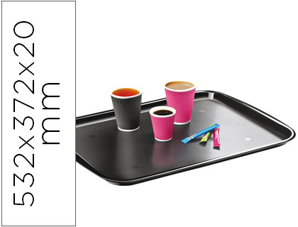 [75935] Bandeja cep diseño clasico policarbonato color negro 532x372x20 mm