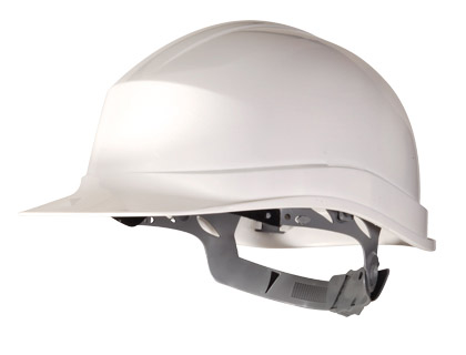 [75909] Casco de proteccion deltaplus polietileno especial para obra y trabajos electricos de baja tension color blanco