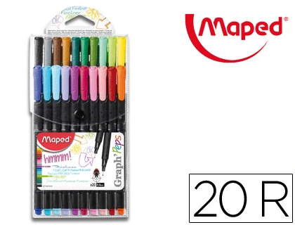 [74897] Rotulador maped punta de metal graph peps fine liner estuche de 20 colores surtidos