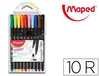 [74896] Rotulador maped punta de metal graph peps fine liner estuche de 10 colores surtidos