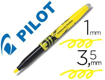[74283] Rotulador pilot frixion light fluorescente borrable punta defibra color amarillo
