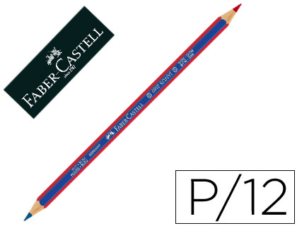 [73077] Lapices bicolor faber castell fino hexagonal rojo/azul unidad