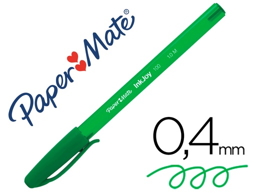 [72043] Boligrafo paper mate inkjoy 100 punta media trazo 1 mm verde