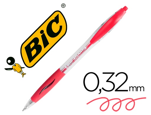 [71782] Boligrafo bic atlantis rojo retractil tinta aceite punta de 1 mm