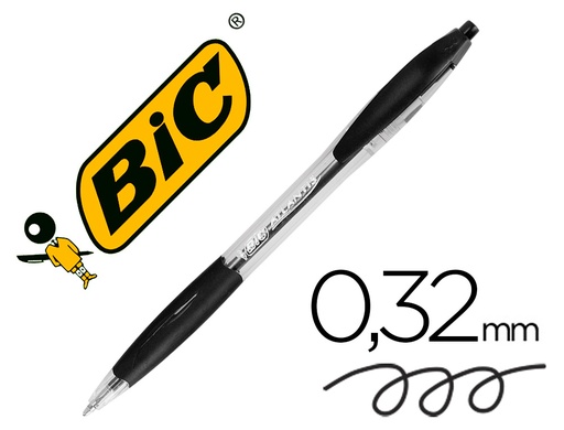 [71781] Boligrafo bic atlantis negro retractil tinta aceite punta de 1 mm