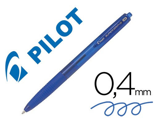 [68798] Boligrafo pilot super grip g azul retractil sujecion de caucho tinta base de aceite