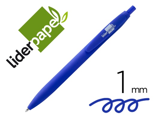 [68782] Boligrafo liderpapel soft touch retractil 1 mm tinta azul