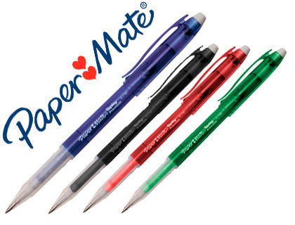 [67800] Boligrafo paper mate erasable gel colores surtidos con goma de borrar