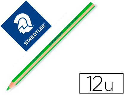 [64830] Lapices fluorescente staedtler triangular top star verde caja de 12 unidades