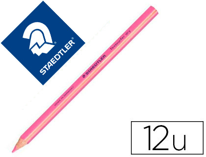 [64829] Lapices fluorescente staedtler triangular top star rosa caja de 12 unidades