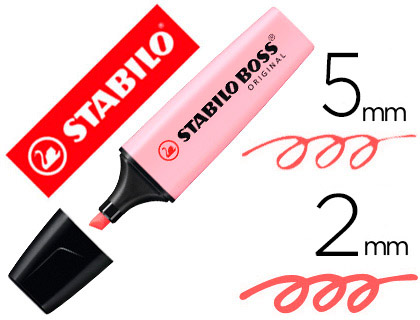 [64348] Rotulador stabilo boss pastel fluorescente 70 rubor rosa