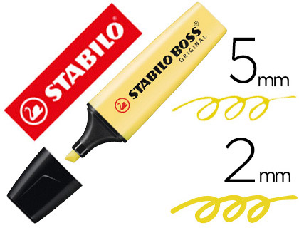 [64346] Rotulador stabilo boss pastel fluorescente 70 amarillo cremoso