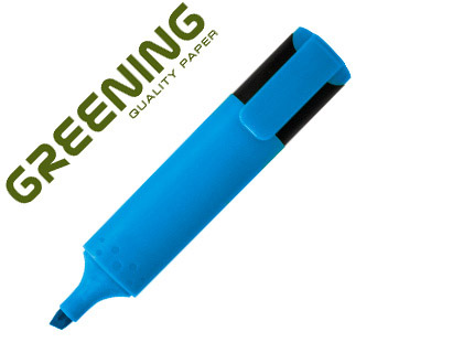 [63732] Rotulador greening fluorescente punta biselada azul