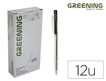 [63622] Boligrafo greening negro retractil