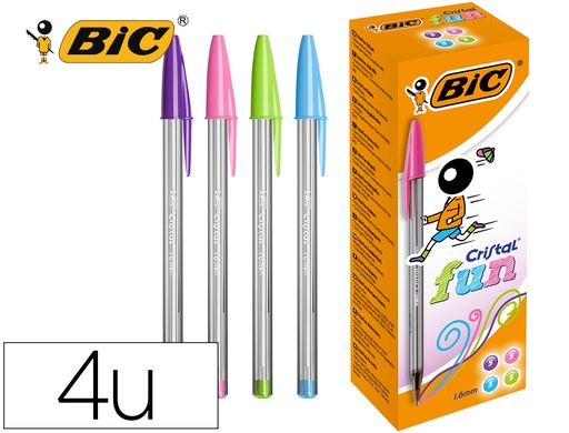 [58450] Boligrafo bic cristal large fashion cajas de 20 unidades colores surtidos