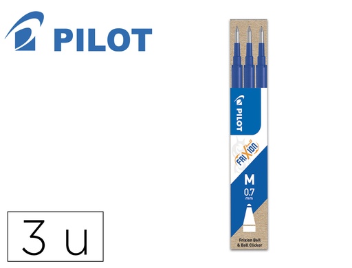 [54973] Recambio boligrafo pilot frixion ball azul caja de 3 unidades