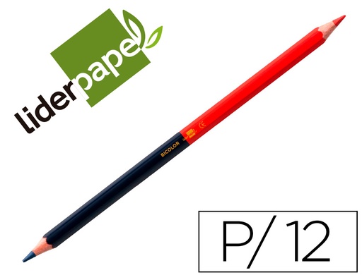 [54947] Lapices bicolor liderpapel fino rojo/azul