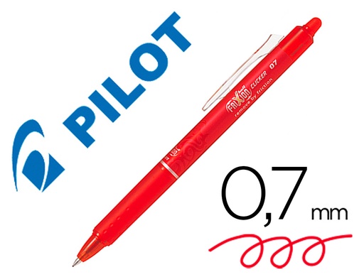 [53684] Boligrafo pilot frixion clicker borrable 0,7 mm color rojo