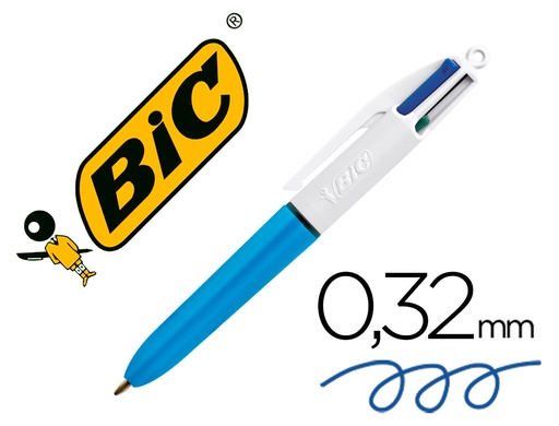 [52732] Boligrafo bic cuatro colores mini punta media 1mm