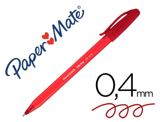 [52731] Boligrafo paper mate inkjoy 100 punta media trazo 1mm rojo