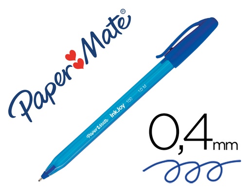 [52730] Boligrafo paper mate inkjoy 100 punta media trazo 1mm azul