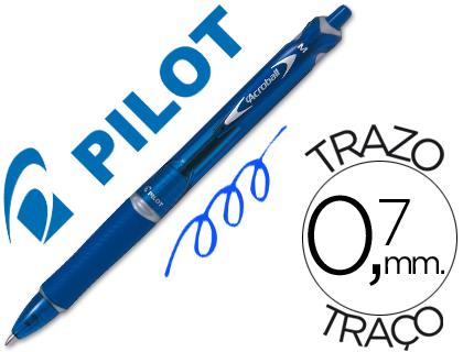 [48675] Boligrafo pilot acroball azul tinta aceite punta de bola de 1,0mm retractil