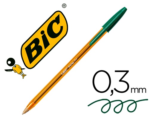 [44328] Boligrafo bic cristal punta fina verde
