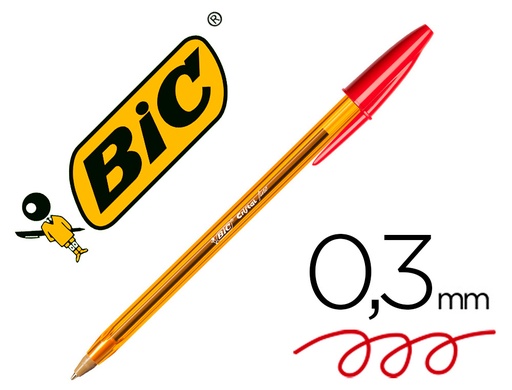 [44327] Boligrafo bic cristal punta fina rojo