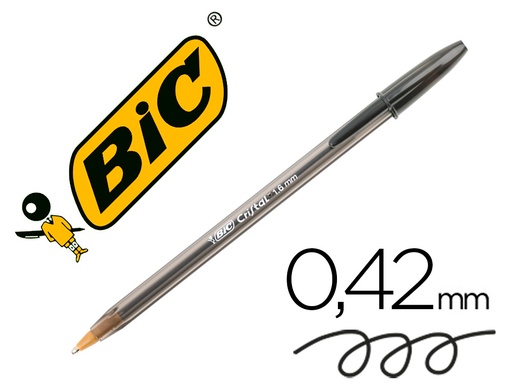 [43669] Boligrafo bic cristal x-large tinta negro 1,6 mm