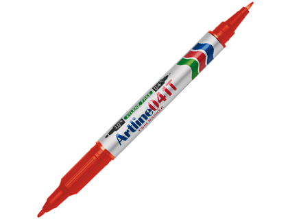 [36047] Rotulador artline marcador permanente ek-041t rojo doble punta 0.4 y 1.0 mm