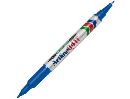 [36046] Rotulador artline marcador permanente ek-041t azul doble punta 0.4 y 1.0 mm