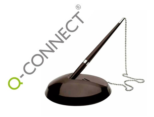 [35088] Boligrafo extensible q-connect con cadena metalica y soporte adhesivo