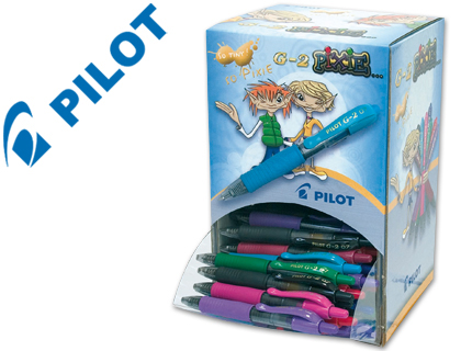 [35076] Boligrafo pilot g-2 pixie tinta gel retractil sujecion de caucho expositor de 84 unidades