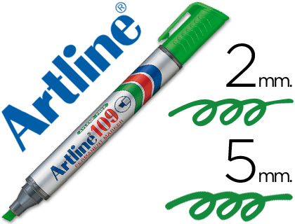 [26918] Rotulador artline marcador permanente 109 verde punta biselada