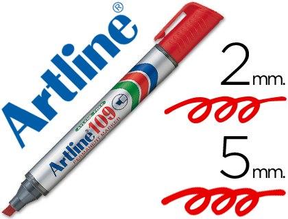 [26917] Rotulador artline marcador permanente 109 rojo punta biselada