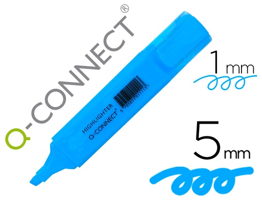 [26008] Rotulador q-connect fluorescente azul punta biselada