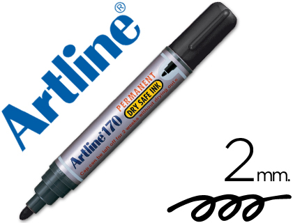 [25660] Rotulador artline marcador permanente 170 negro punta redonda 2 mm antisecado